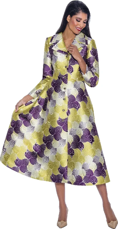 Divine Apparel DN12421 Printed Mother of the Bride Midi Length Dress