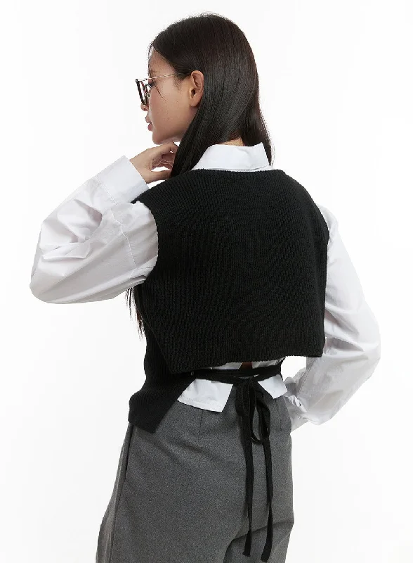 Back Strap Knit Vest OO416