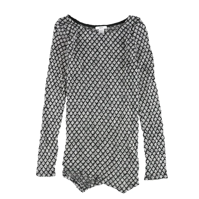 bar III Womens Textured Asymmetrical Pullover Blouse, Grey, Small