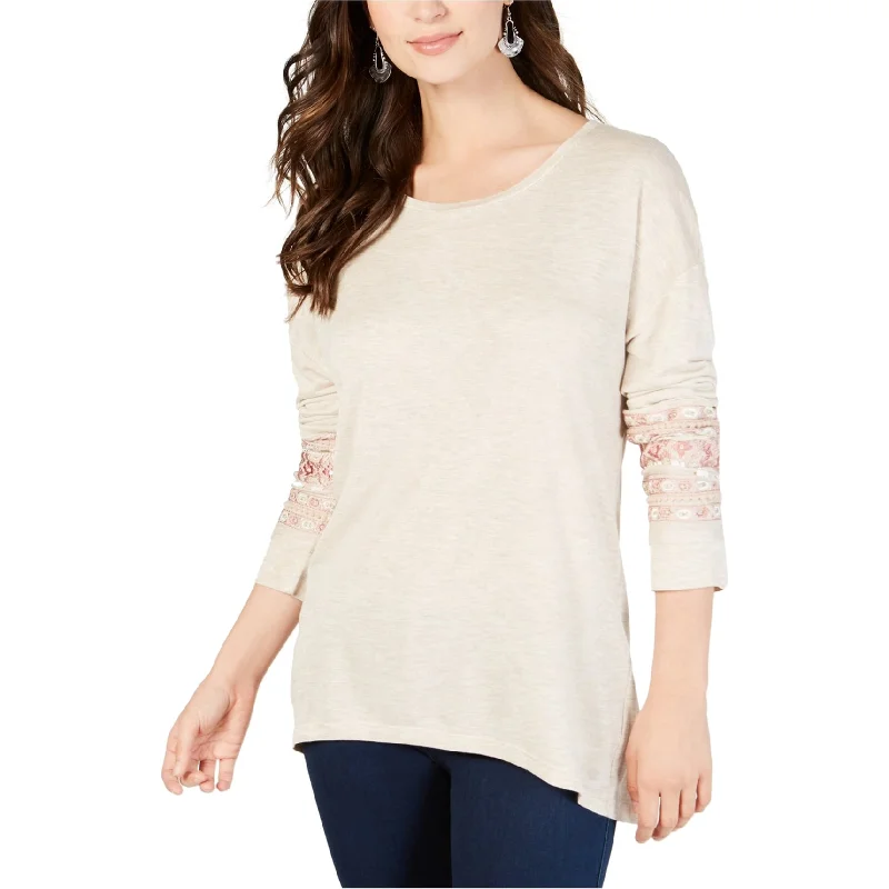 Style & Co. Womens Embroidered Pullover Blouse