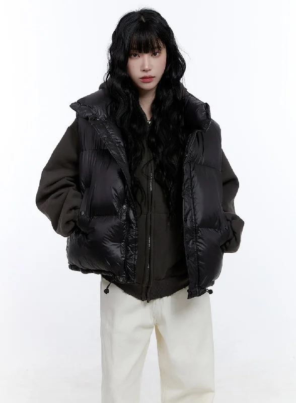 Oversized Chic Zip-Up Puffer Vest CD419