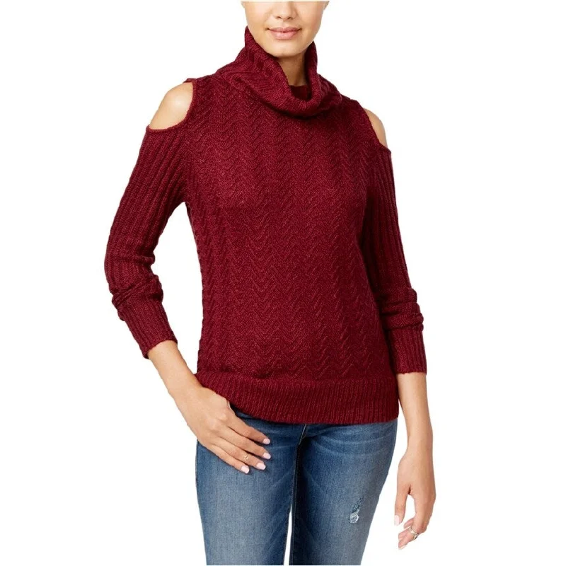 American Rag Womens Cold Shoulder Textured Pullover Sweater, Red, XX-Large