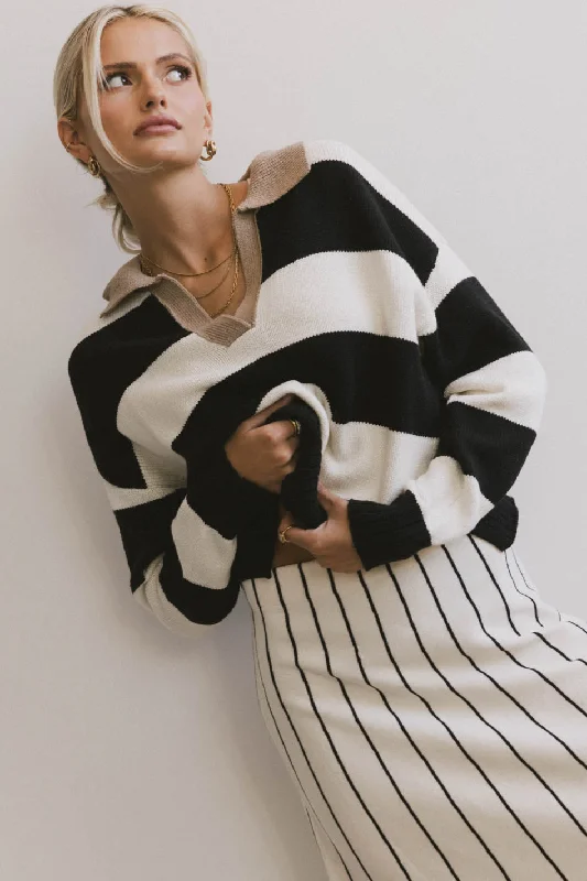 Akari Striped Sweater in Ivory