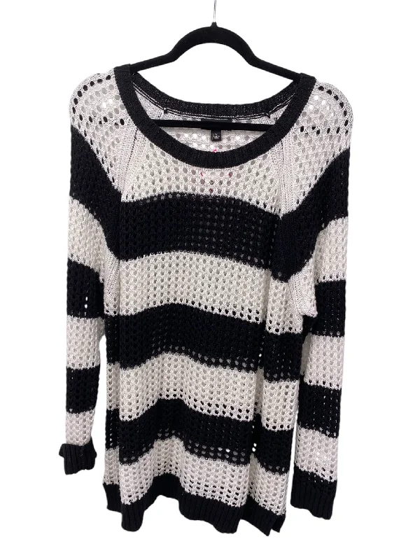 ana Women Size 1X Black White CD Sweater