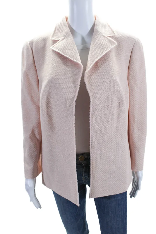 Akris Womens Button Down Long Sleeves Jacket Light Pink Wool Blend