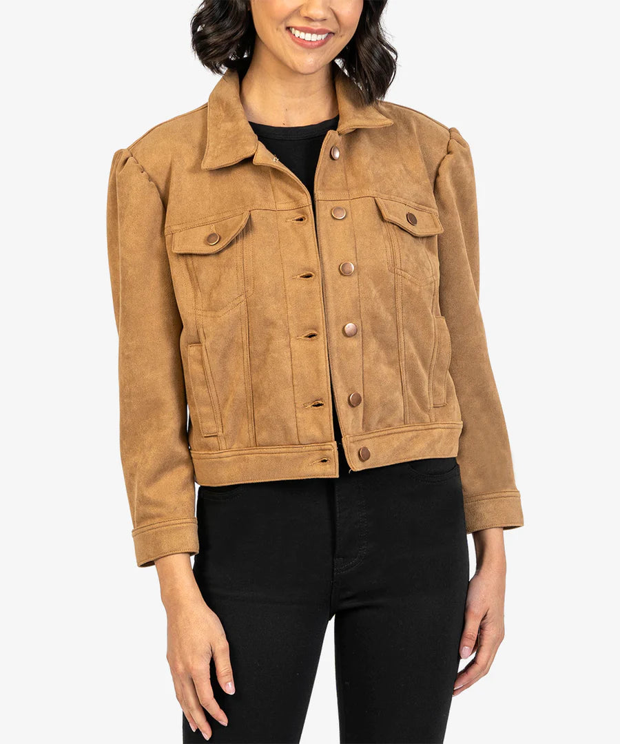 Chantria Faux Suede Crop Jacket