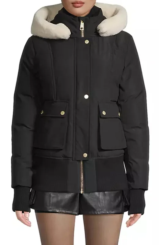 Nicole Benisti Womens Fordham Shearling Bomber Jacket