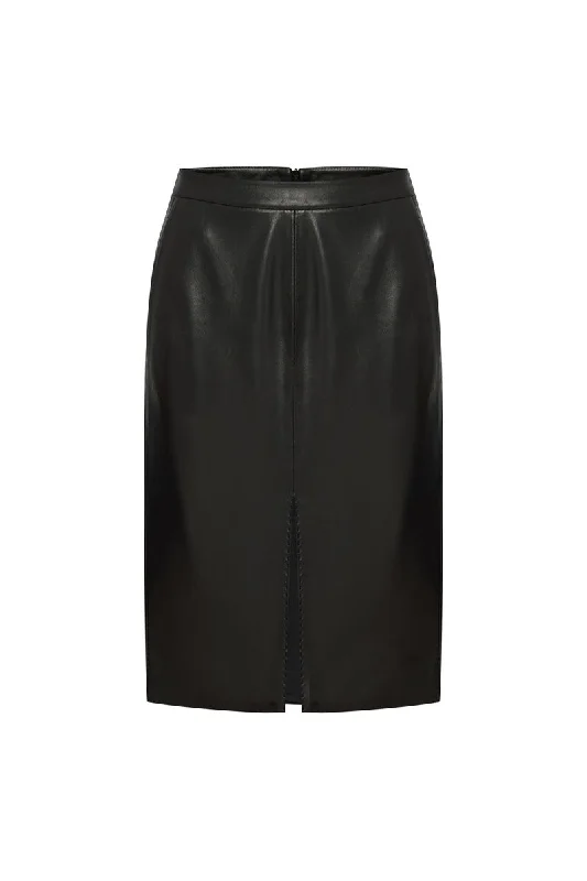 Simi Women's Pencil Skirt in Leather - Black