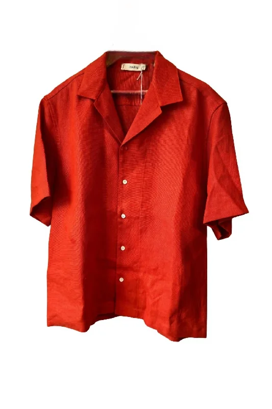 Women's Cabana Shirt In Campari