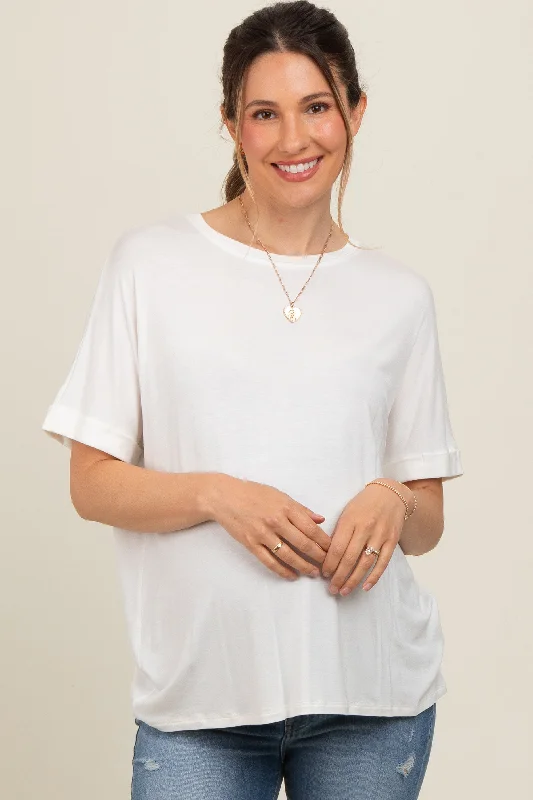 White Relaxed Fit Maternity T-Shirt