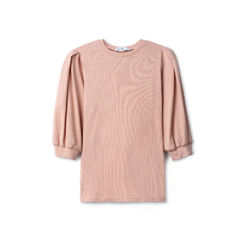 Puff Sleeve T-Shirt - Dusty Pink