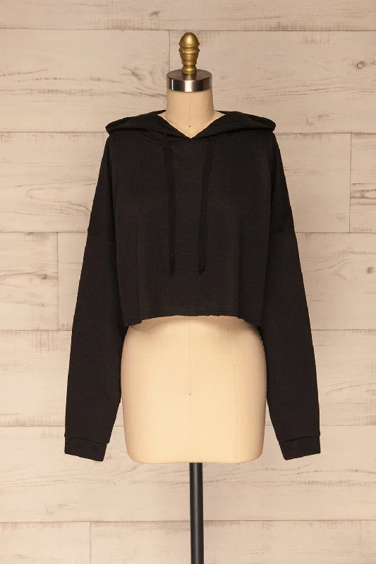 Nimegen | Black Cropped Hoodie