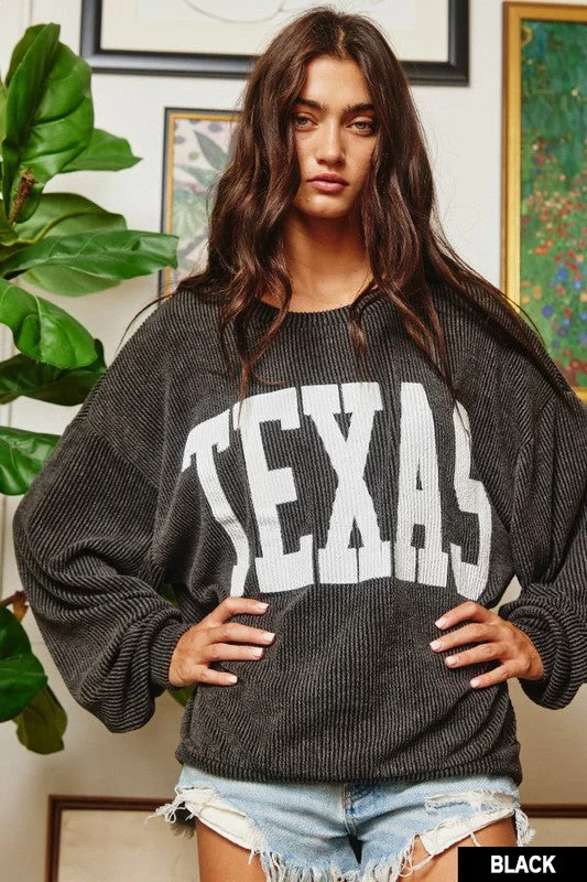 Black Texas Comfy Graphic Sweatshirt